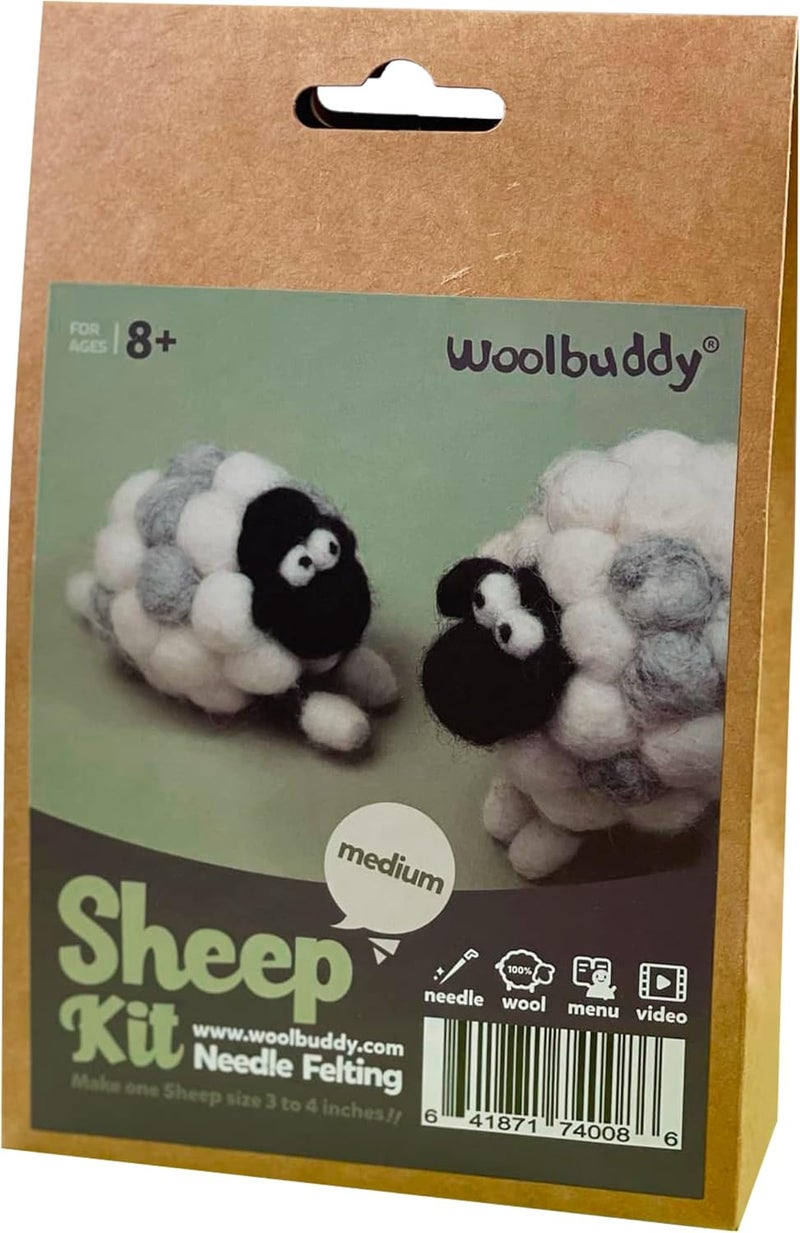 Woolbuddy Needle Felting Kit for Beginners & Adults – DIY Sheep Animal Craft Kit – Complete Starter Set with Wool, Needles & Step-by-Step Instructions - Image 1
